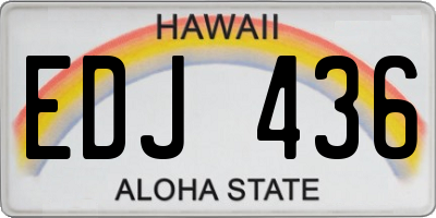 HI license plate EDJ436