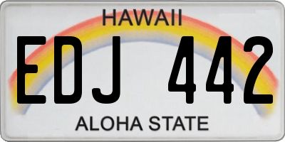 HI license plate EDJ442