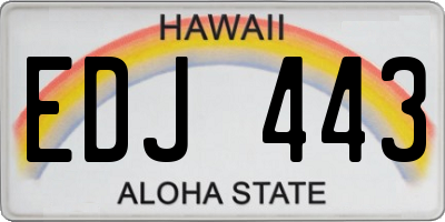 HI license plate EDJ443