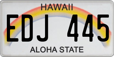 HI license plate EDJ445