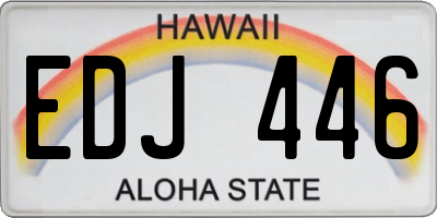HI license plate EDJ446