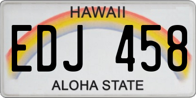 HI license plate EDJ458