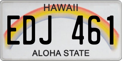 HI license plate EDJ461
