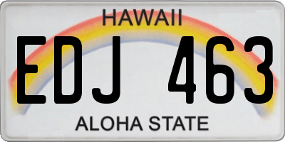 HI license plate EDJ463