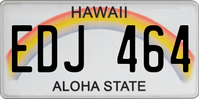 HI license plate EDJ464