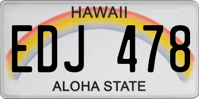 HI license plate EDJ478