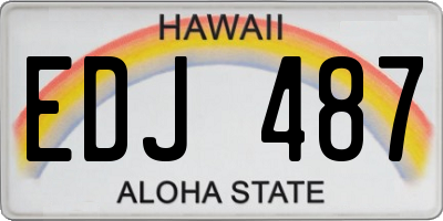 HI license plate EDJ487