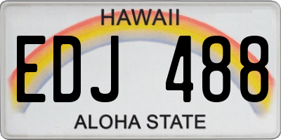 HI license plate EDJ488