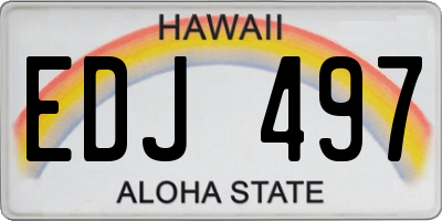 HI license plate EDJ497