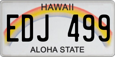 HI license plate EDJ499
