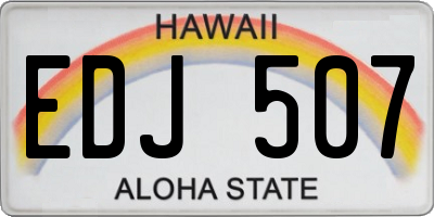 HI license plate EDJ507