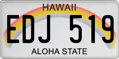 HI license plate EDJ519