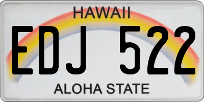HI license plate EDJ522