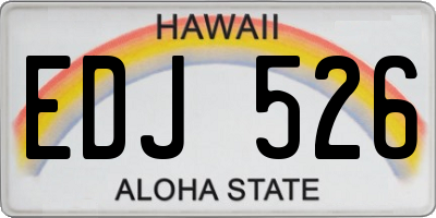 HI license plate EDJ526