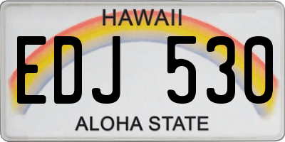 HI license plate EDJ530