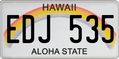 HI license plate EDJ535