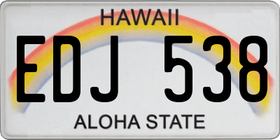 HI license plate EDJ538