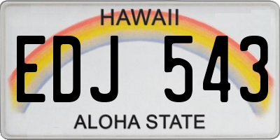 HI license plate EDJ543