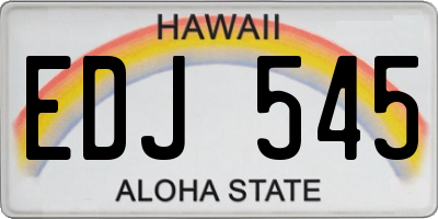 HI license plate EDJ545
