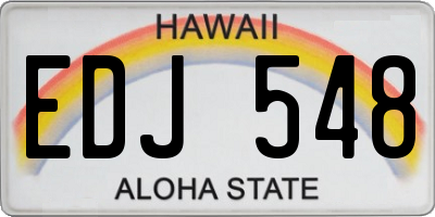 HI license plate EDJ548