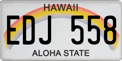 HI license plate EDJ558