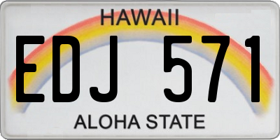 HI license plate EDJ571