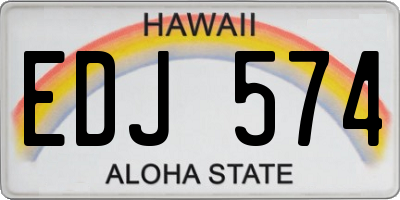 HI license plate EDJ574