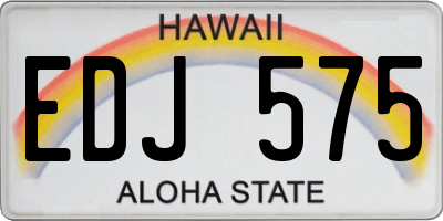 HI license plate EDJ575