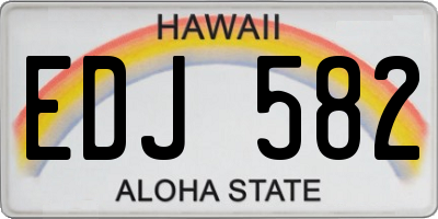 HI license plate EDJ582