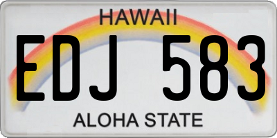 HI license plate EDJ583