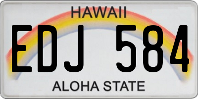 HI license plate EDJ584