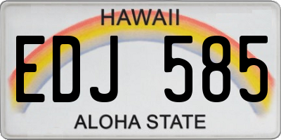 HI license plate EDJ585