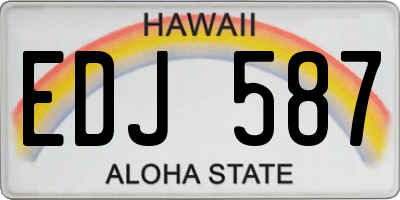 HI license plate EDJ587