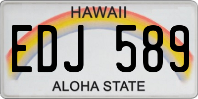 HI license plate EDJ589