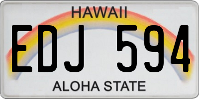 HI license plate EDJ594