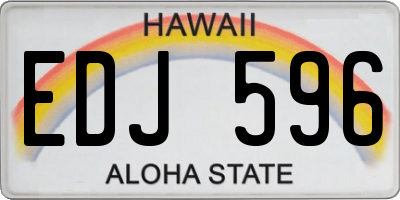 HI license plate EDJ596