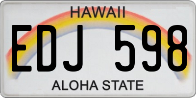 HI license plate EDJ598