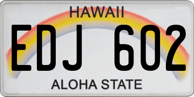HI license plate EDJ602