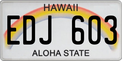 HI license plate EDJ603