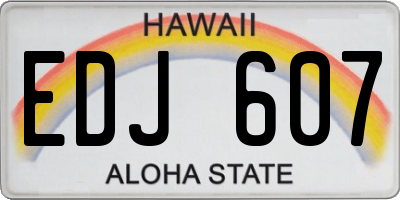 HI license plate EDJ607