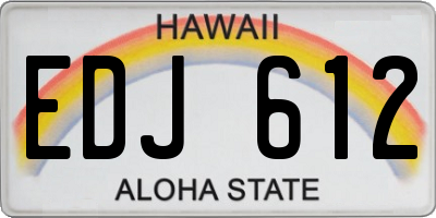 HI license plate EDJ612