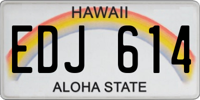 HI license plate EDJ614