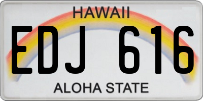 HI license plate EDJ616