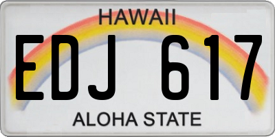 HI license plate EDJ617