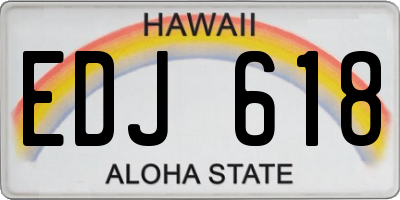 HI license plate EDJ618