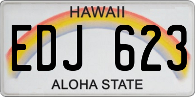 HI license plate EDJ623