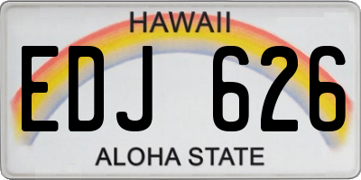 HI license plate EDJ626