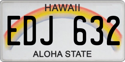 HI license plate EDJ632