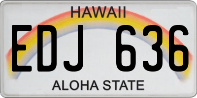 HI license plate EDJ636