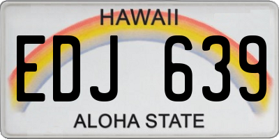 HI license plate EDJ639